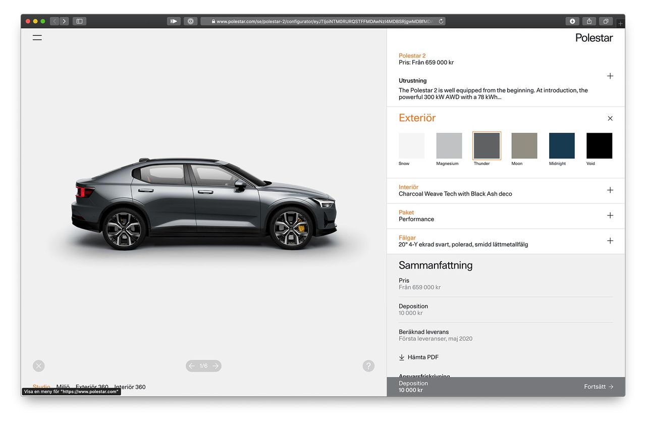 Här är svenska priset på Polestar 2