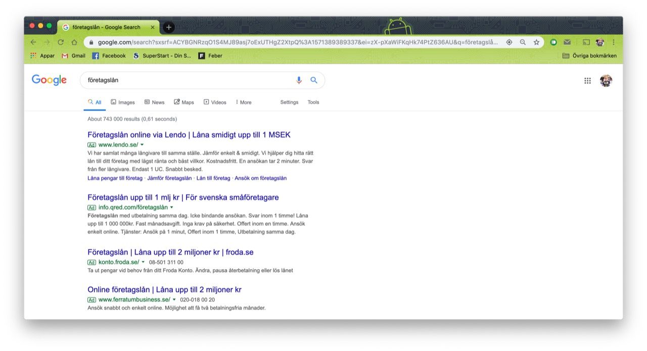 De här sökorden är dyrast att köpa som annons på Google