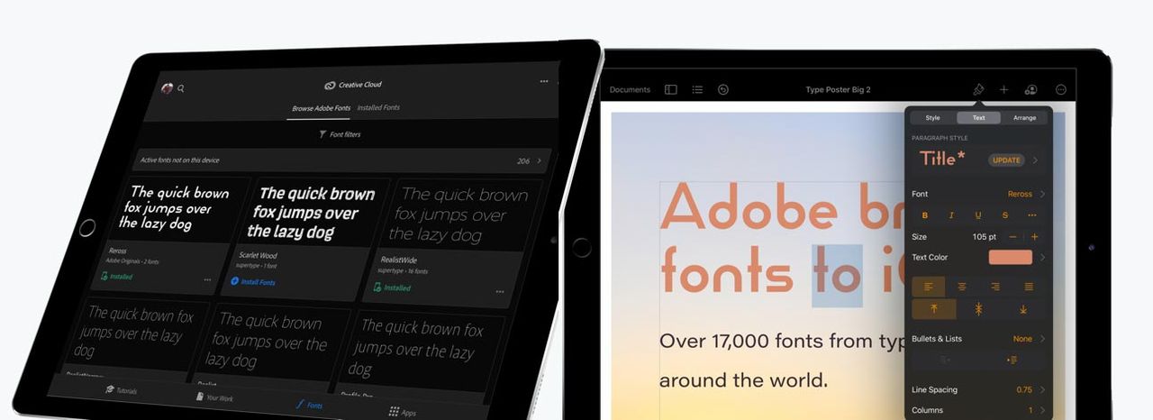Nu kommer alla Adobes typsnitt till iOS