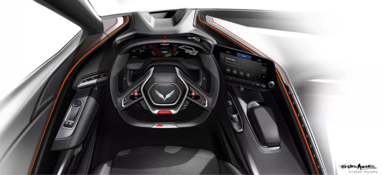 Så här kanske interiören i nästa Corvette Z06 blir