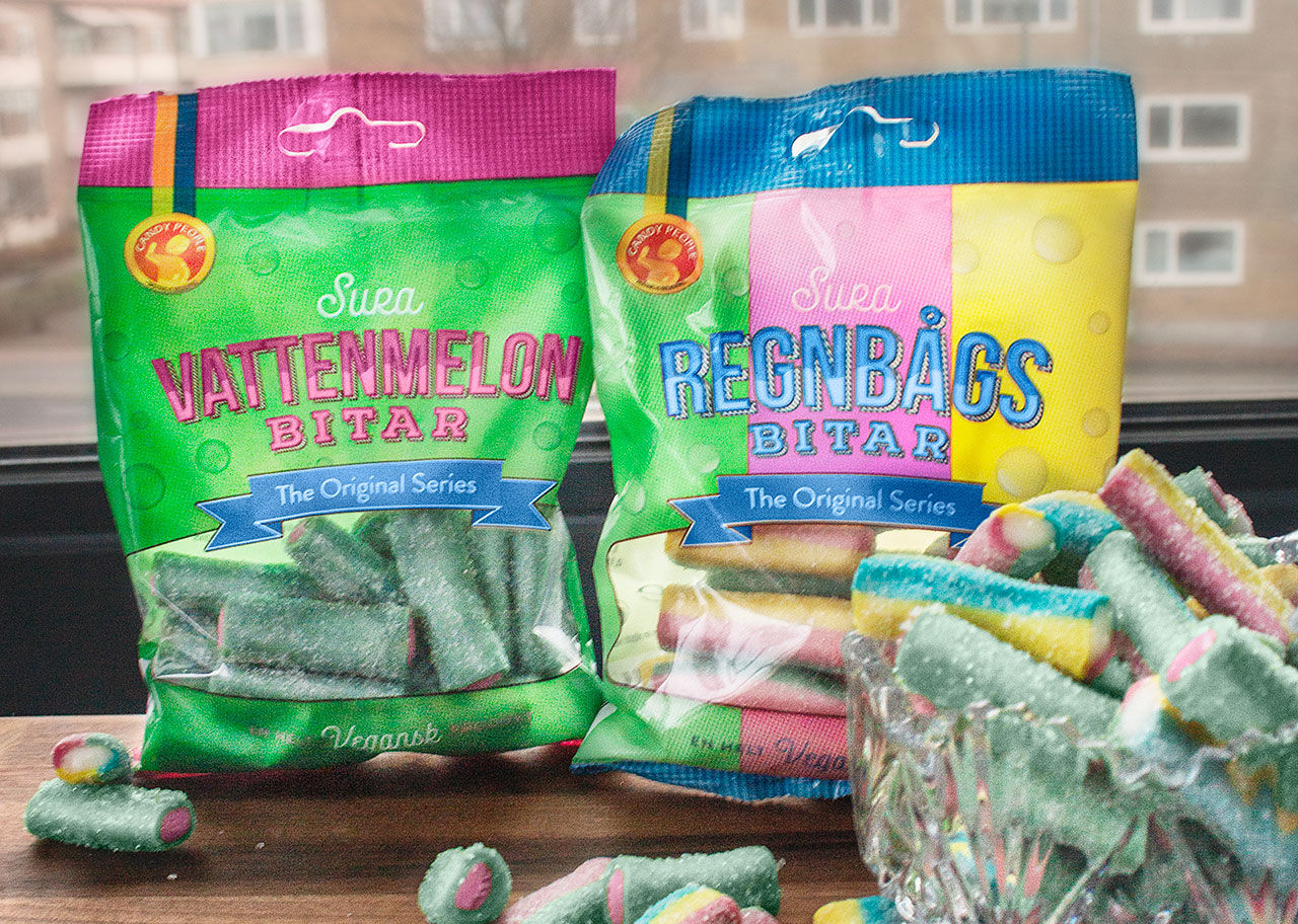 Veganska Regnbågsbitar och Vattenmelonbitar