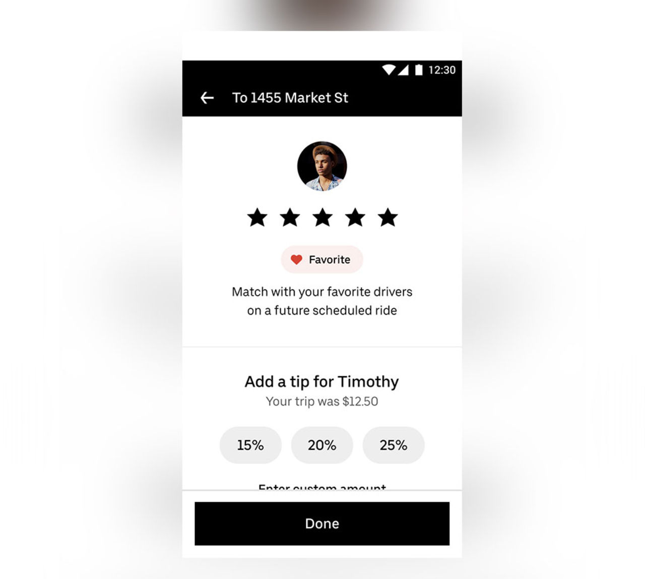 Uber testar favvo-funktion