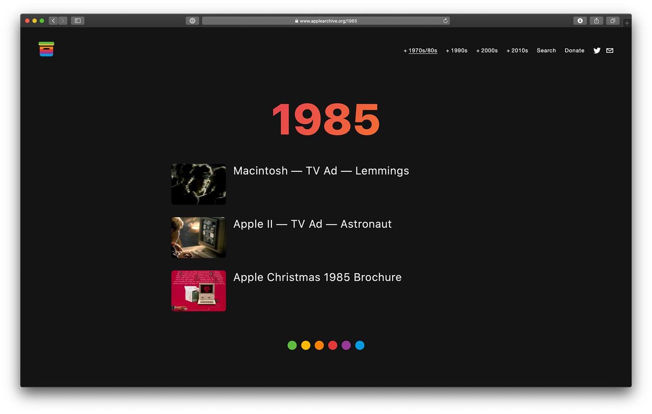 Mängder av gammalt Apple-godis på ny site