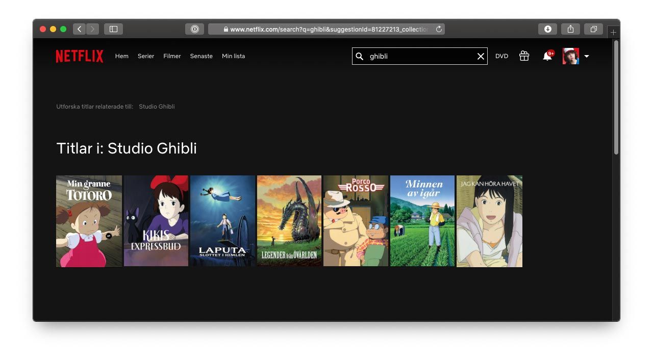 Nu kan du se Studio Ghibli-filmer på Netflix