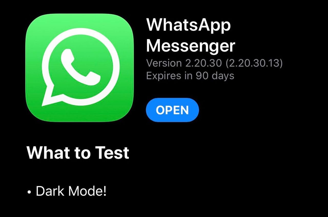 Mörkt läge på gång till WhatsApp