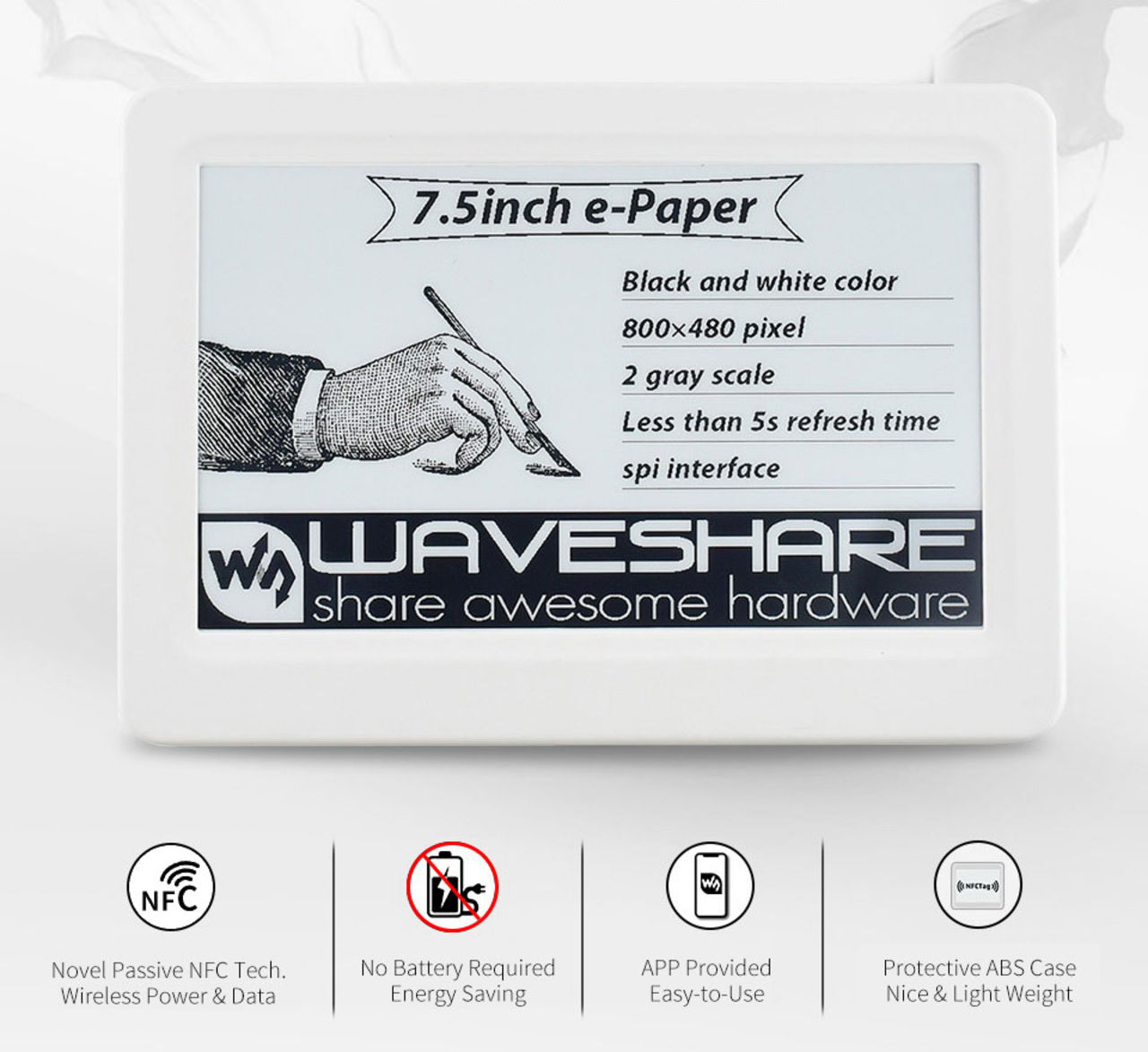 Waveshare släpper skärm som drivs via NFC