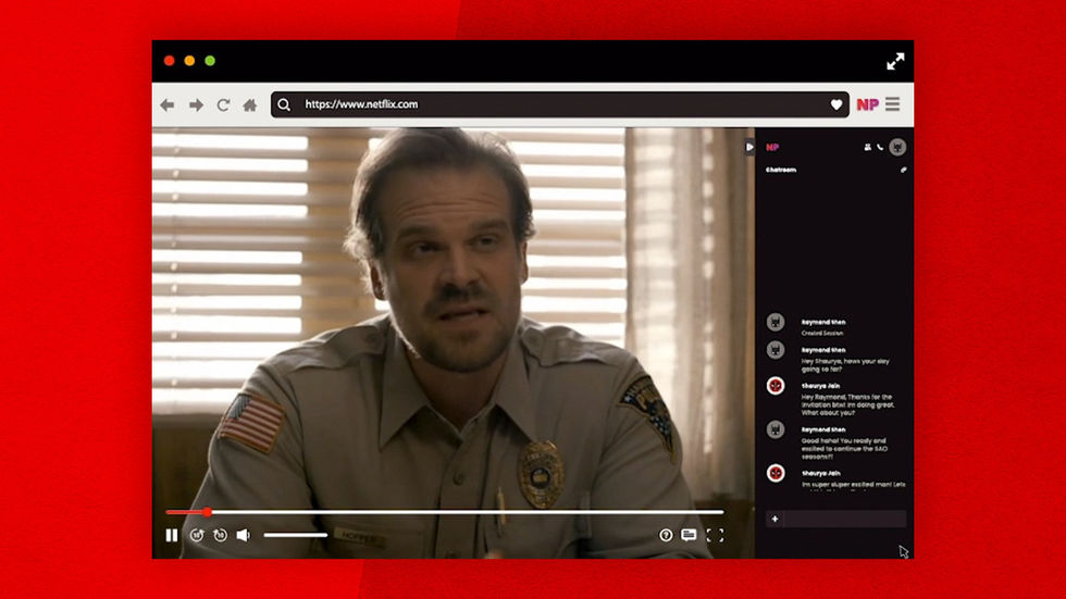 Distanskolla på film tillsammans med Netflix Party