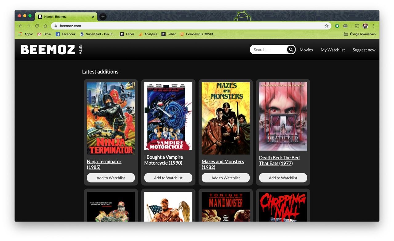 Streama kultklassiker och annan b-film med Beemoz