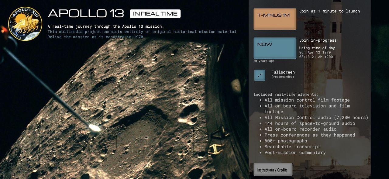 Följ Apollo 13 i realtid