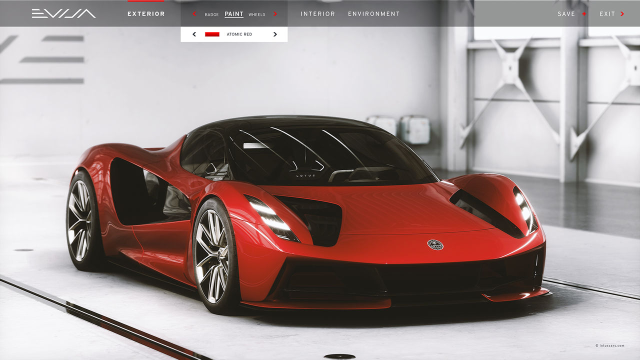 Så här kommer det att se ut för de som specar sina Lotus Evija 