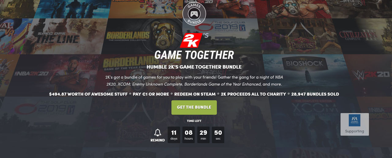 Humble Bundle och 2K Games levererar spelpaket i karantäntider