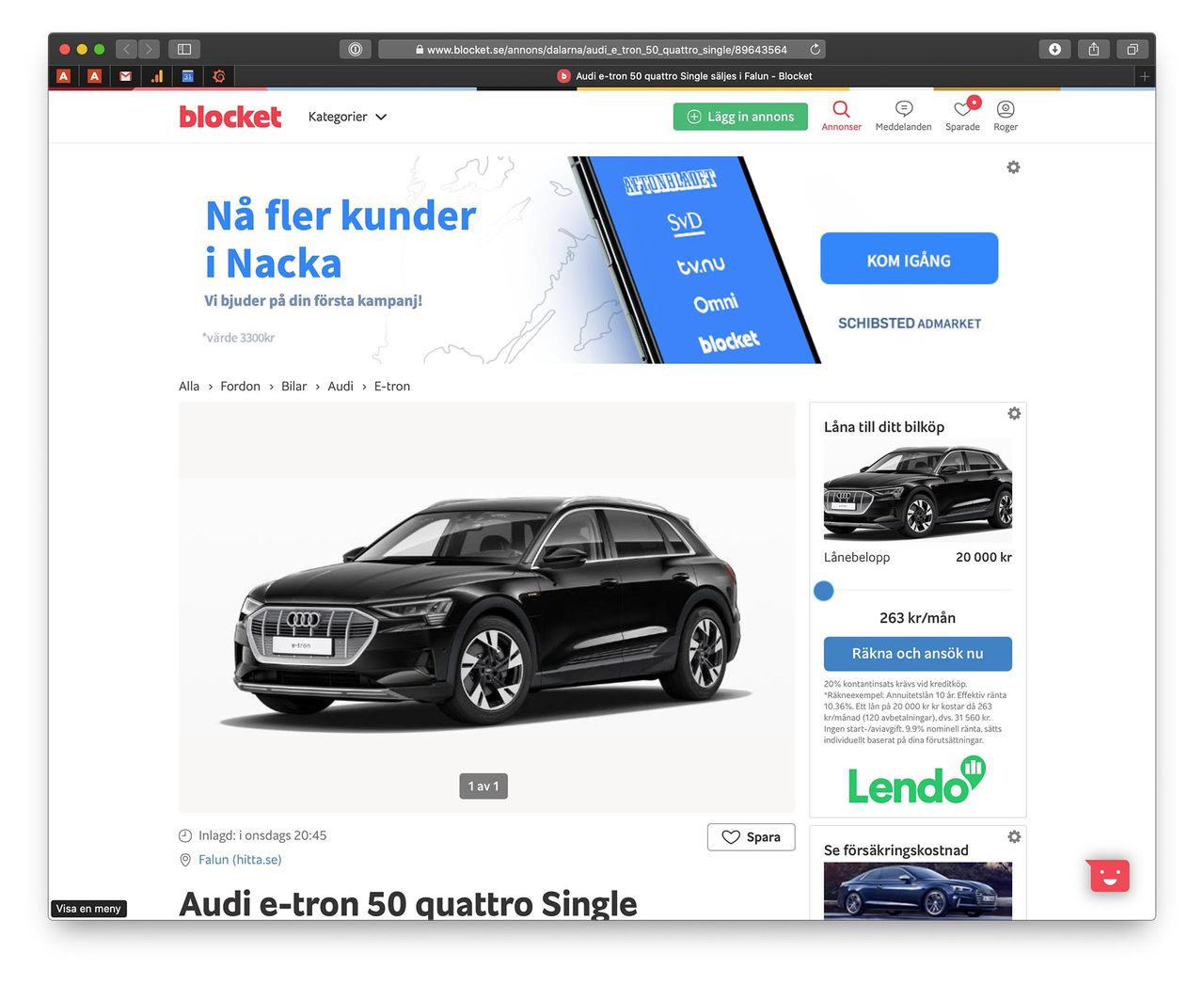 Stefan försöker bli av med sin kassa Audi e-tron