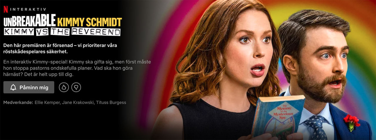 Netflix interaktiva Kimmy Schmidt-special försenas