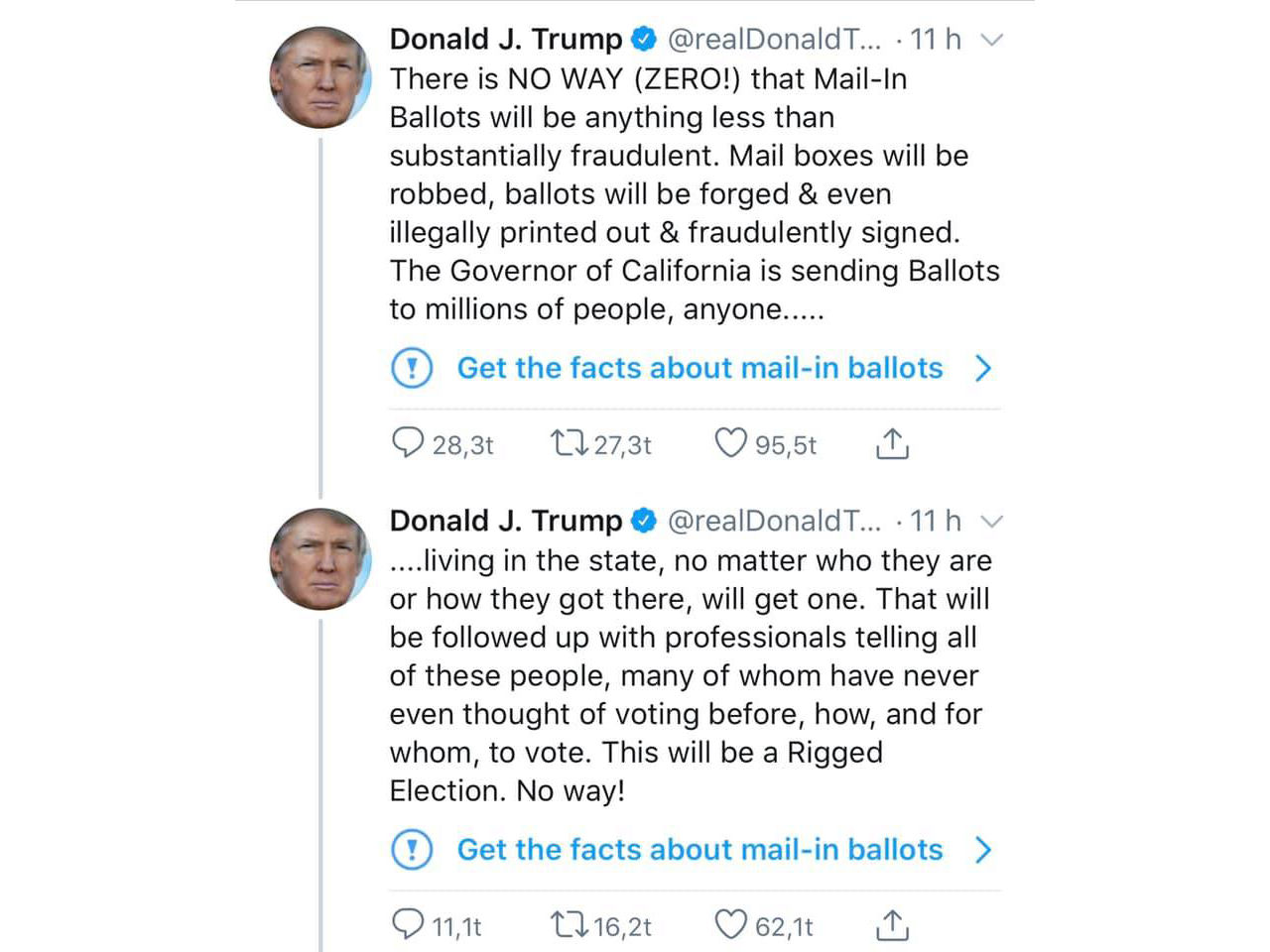 Twitter ber användare att faktagranska Trumps tweets