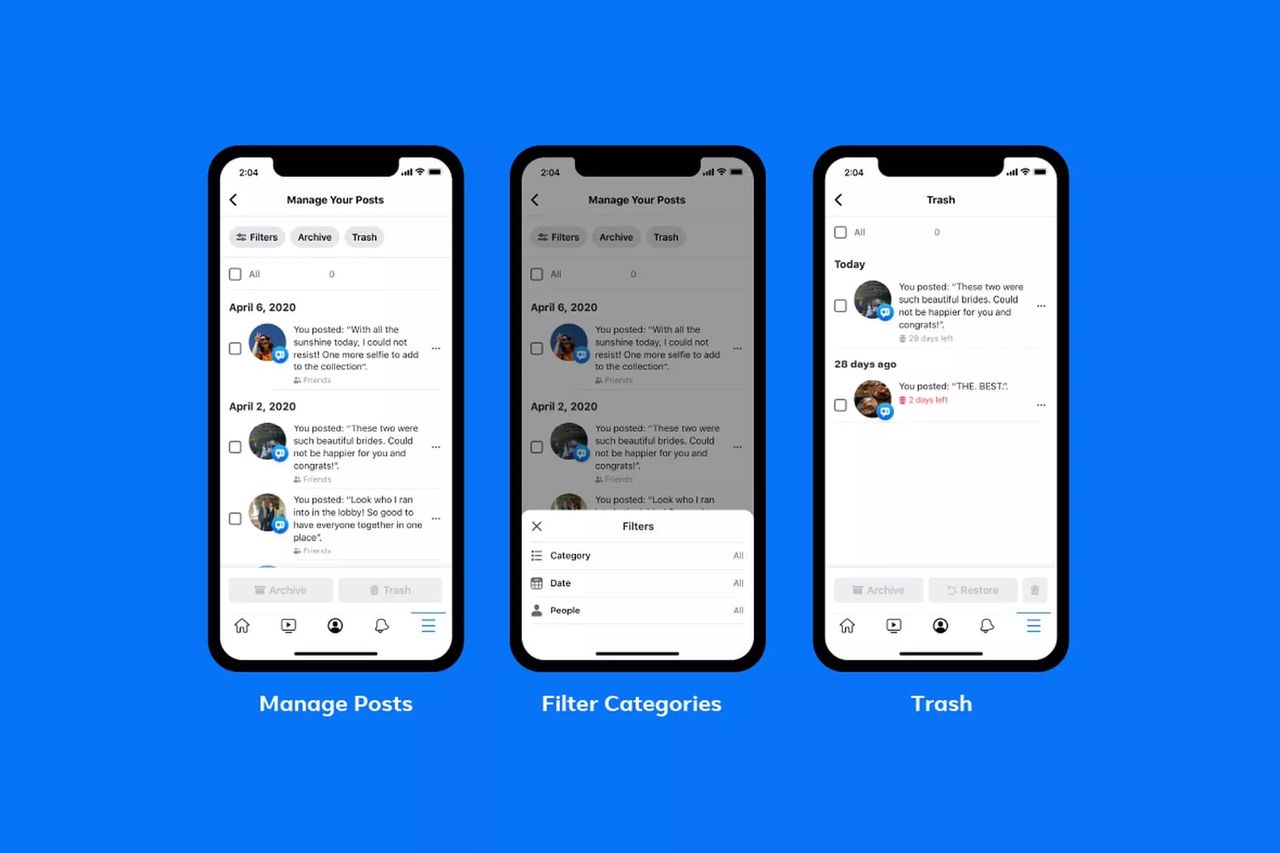 Facebook gör det enklare att rensa upp sin historia