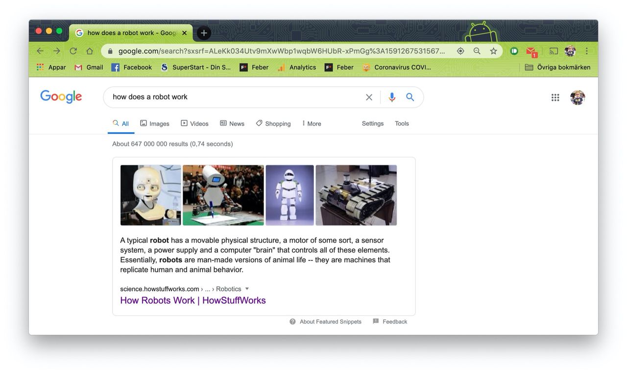 Google börjar markera sökresultat direkt på webbsidor