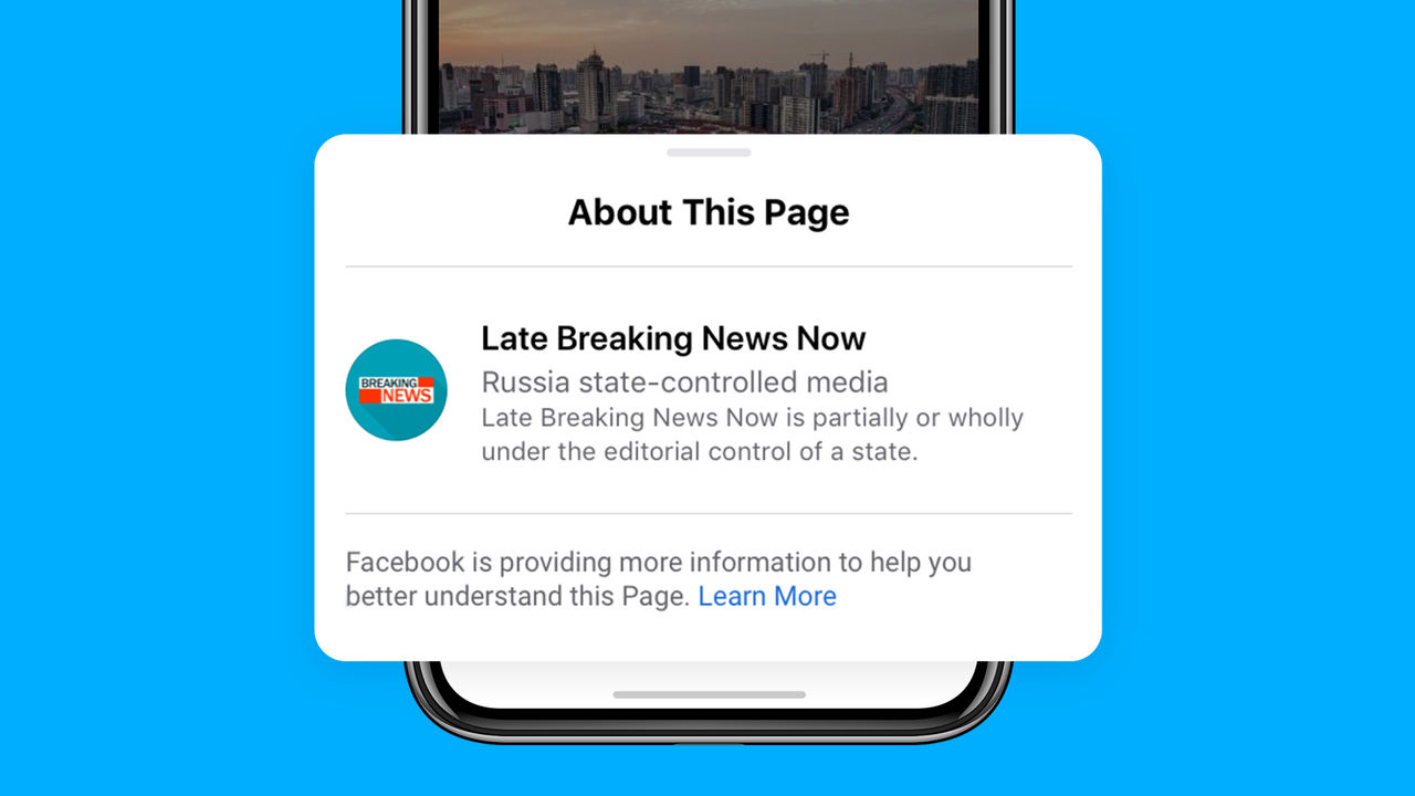Facebook börjar märka upp inlägg från statliga nyhetsmedier