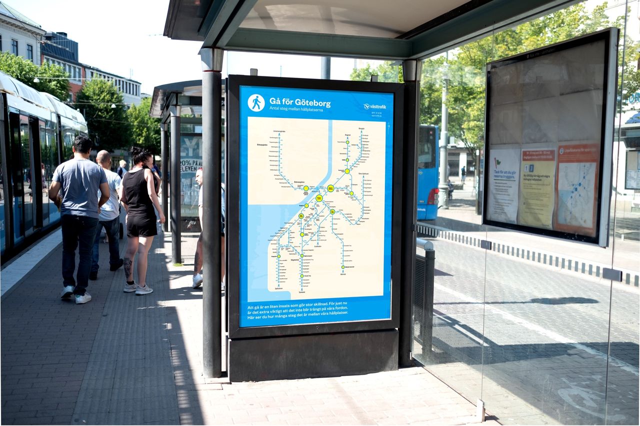 Västtrafik börjar posta antal steg mellan stationer