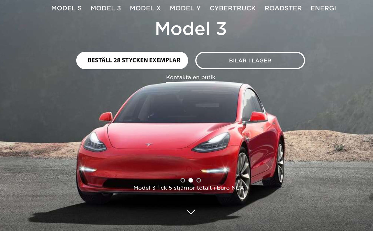 Tysk råkade beställa 28 stycken Tesla Model 3