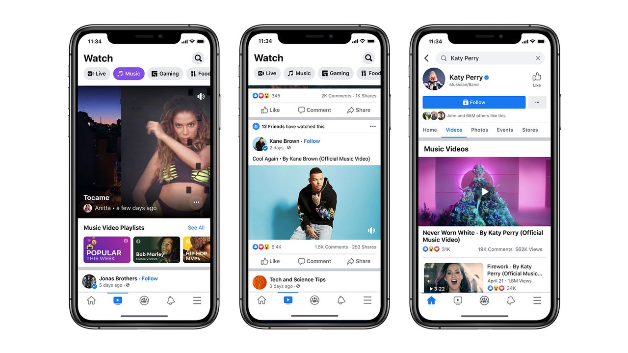 Facebook börjar med musikvideos