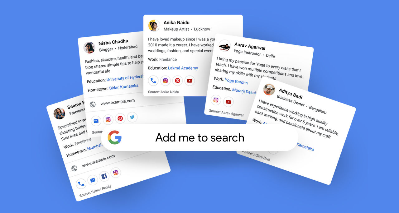 Google testar digitala visitkort direkt i sökresultatet