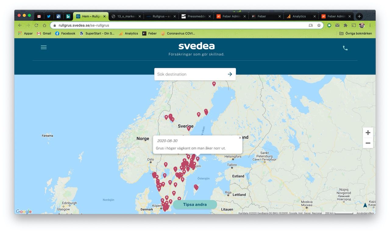 Svedea visar mc-förare om var det finns rullgrus