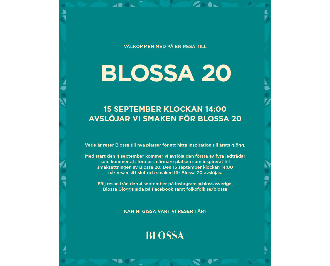 Snart presenterar Blossa årets smak