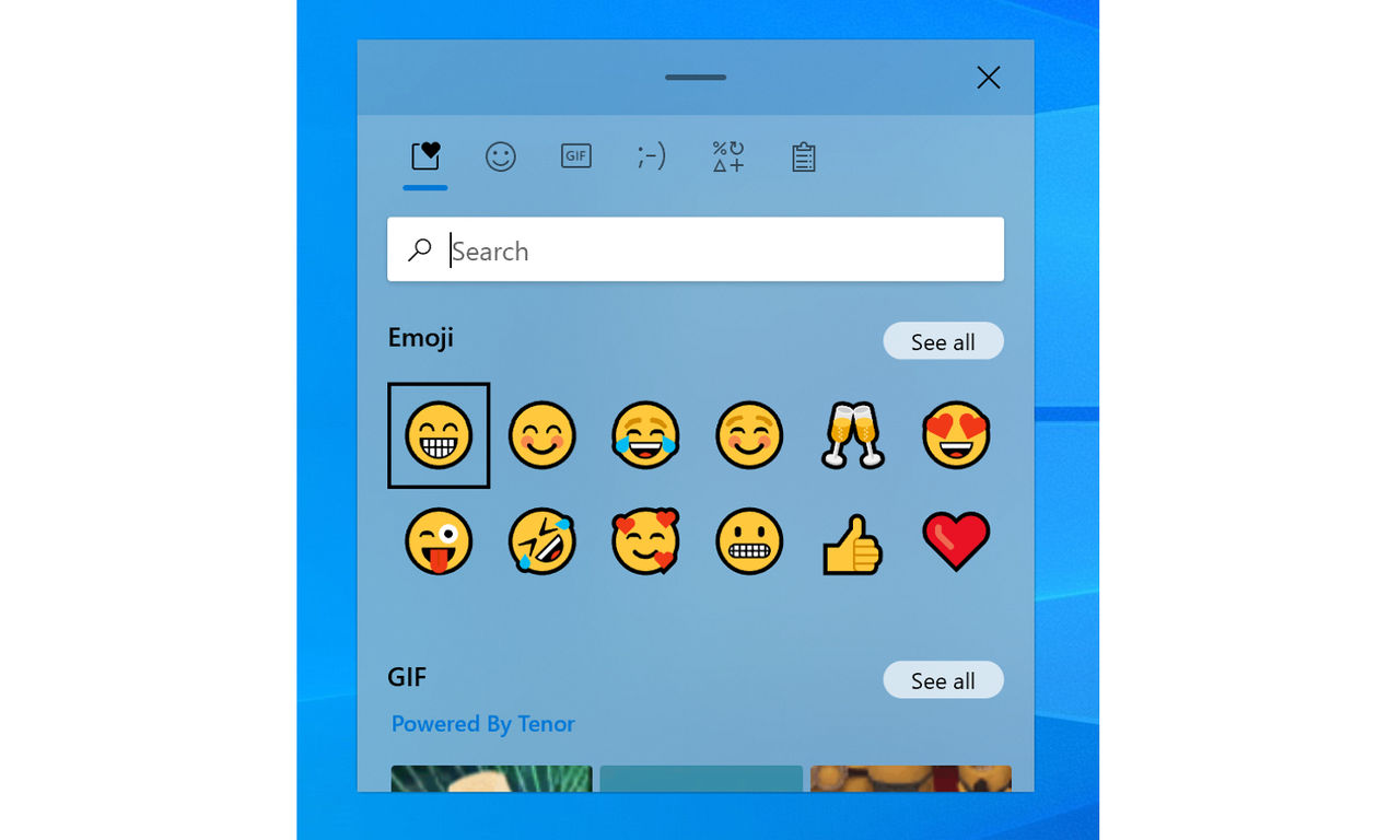 Windows 10 får integrerat gif-sökning