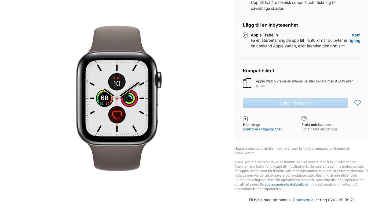 Apple Watch går inte att beställa