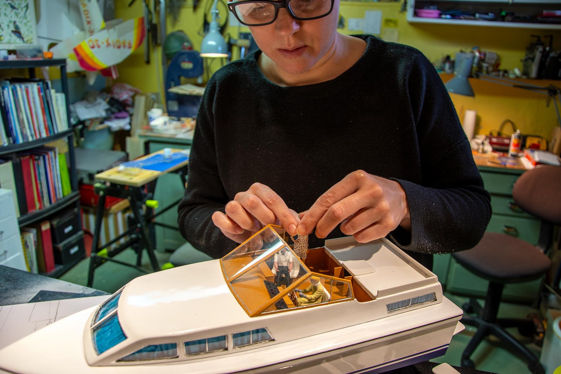 Linda har byggt båten från Göta Kanal