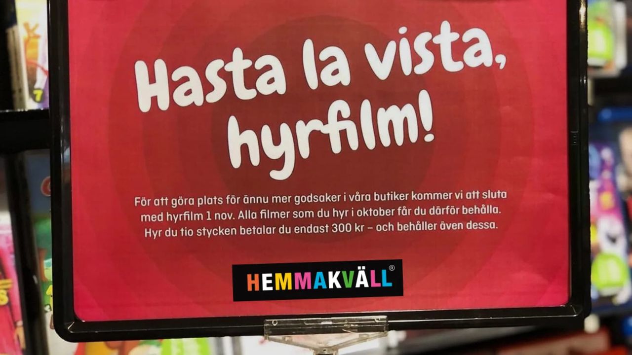 Nu slutar Hemmakväll att hyra ut film