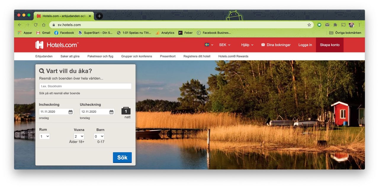 Data från Expedia och Hotels.com låg öppet på nätet