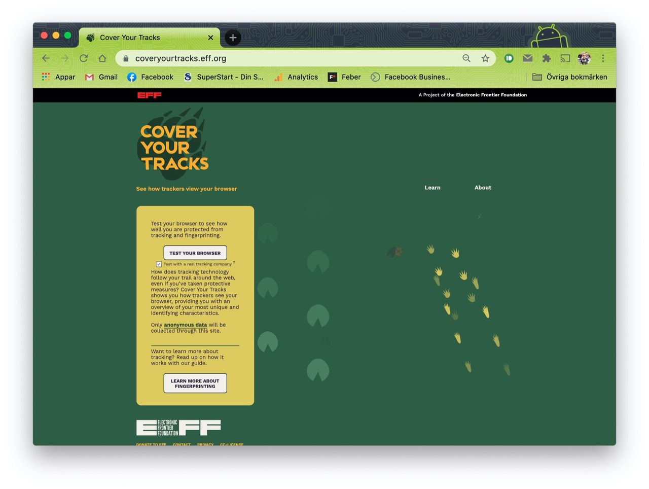 EFF släpper tjänsten Cover Your Tracks