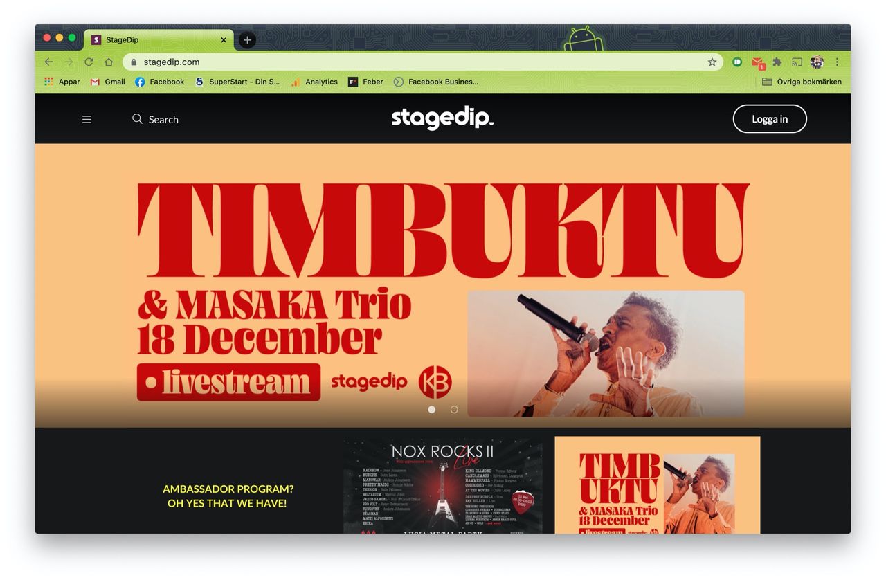 Timbuktu lanserar Stagedip