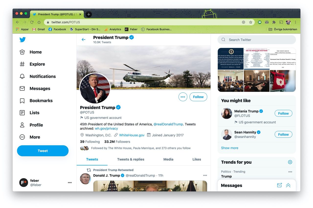 @POTUS kommer att nollställas när Biden blir president