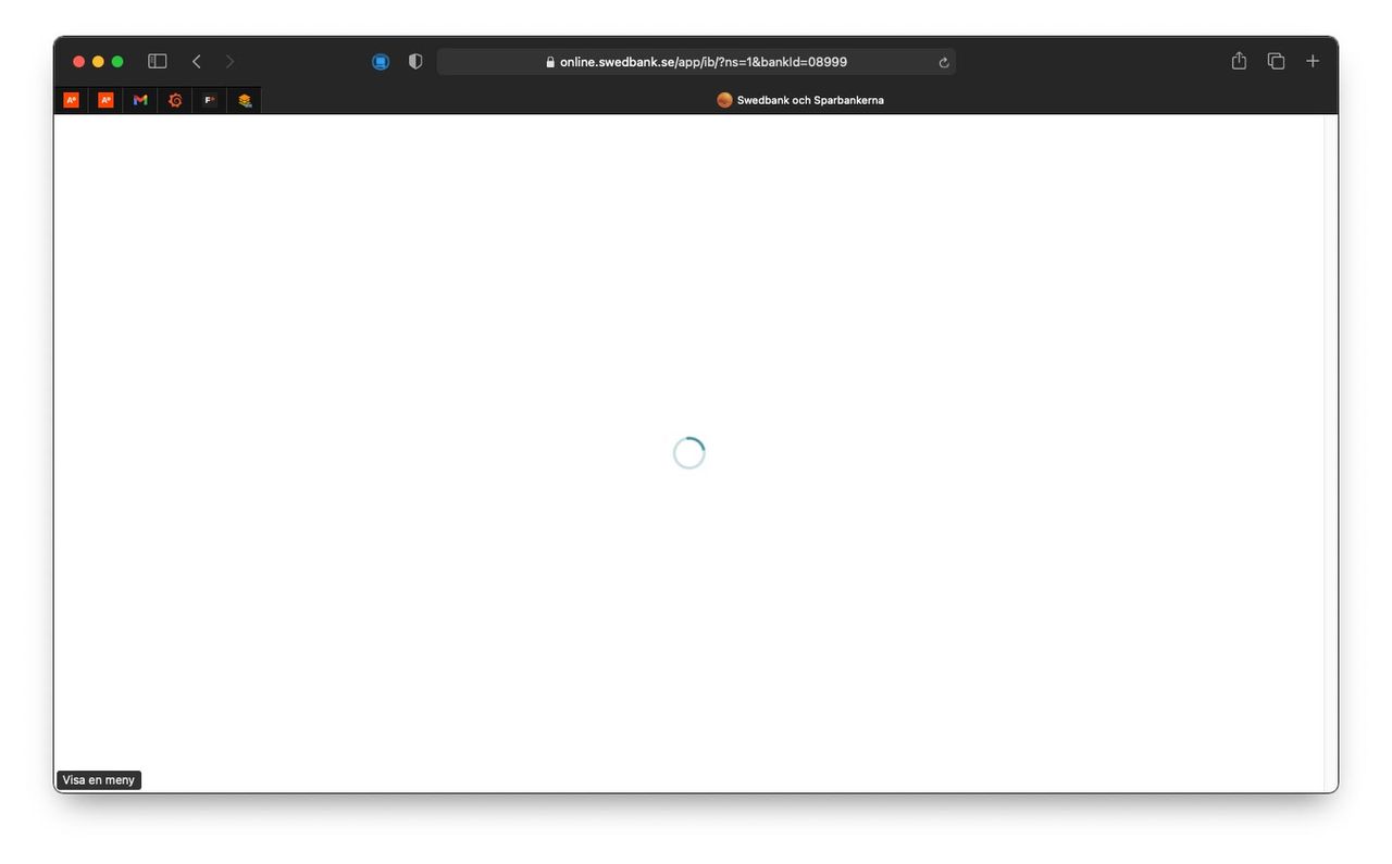 Swedbank har problem med inloggning