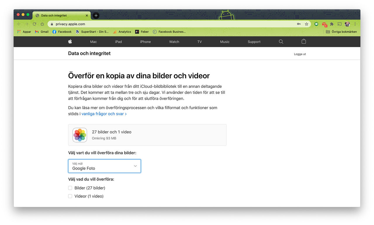 Nu blir det enkelt att flytta foton från iCloud till Google Photos