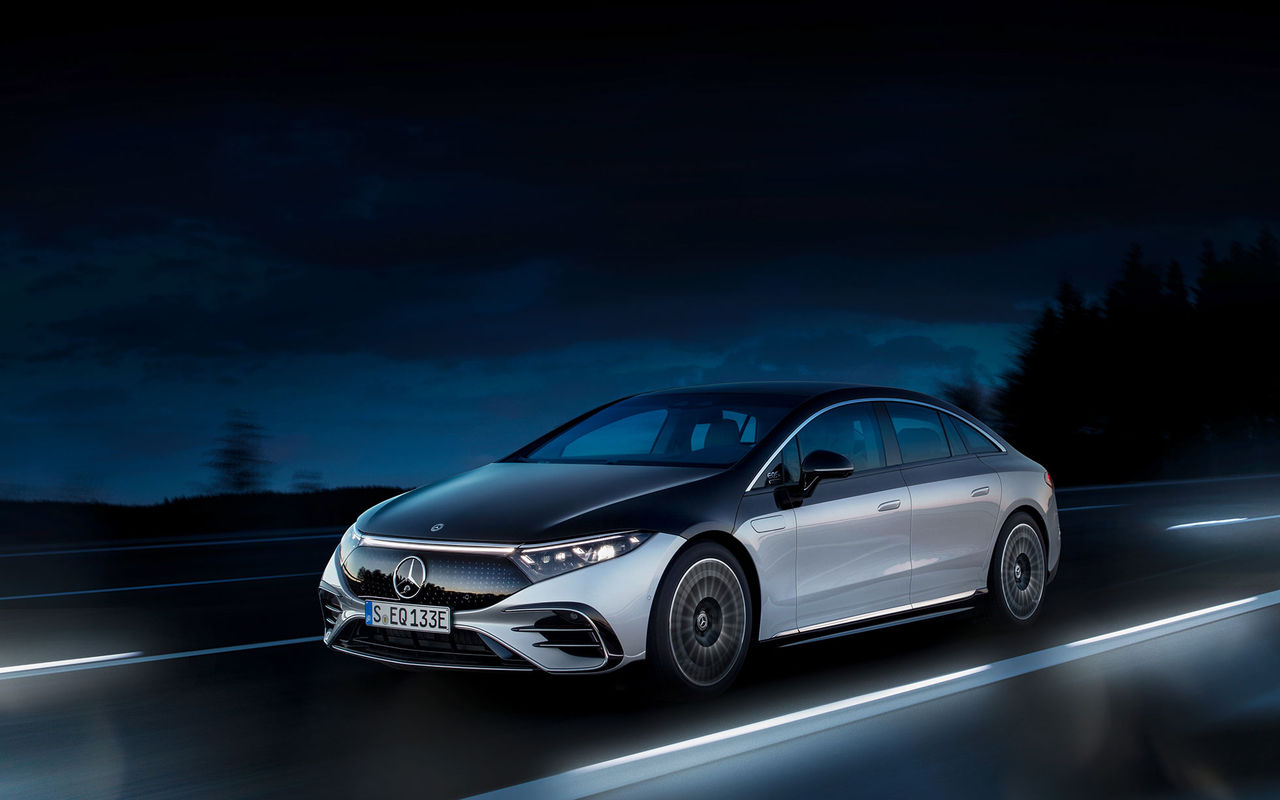 Det här är utsidan av Mercedes elektriska lyxbil