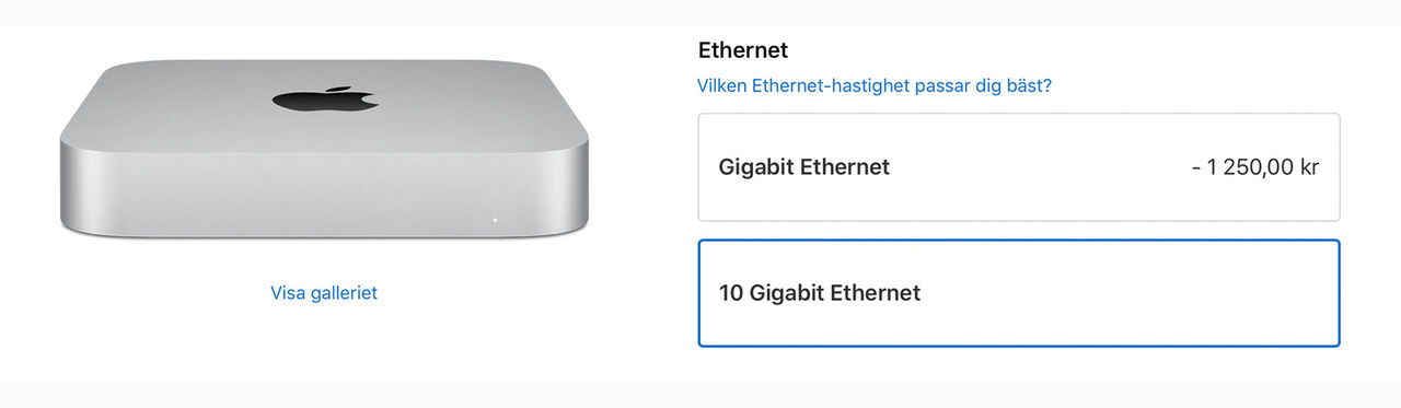 Mac mini M1 finns nu med 10 gigabits ethernet