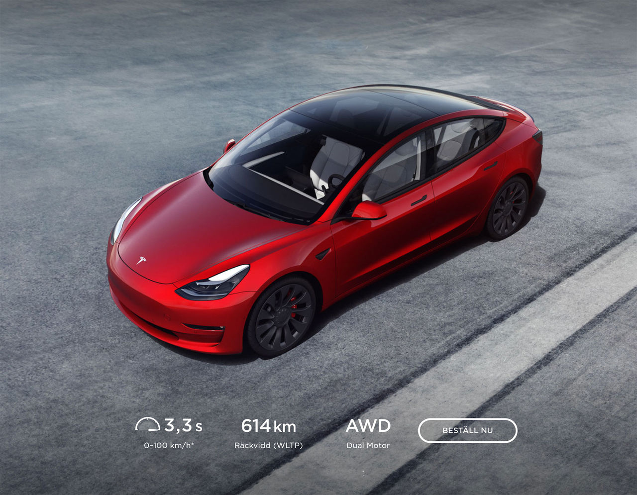 Tesla Model 3 får längre räckvidd