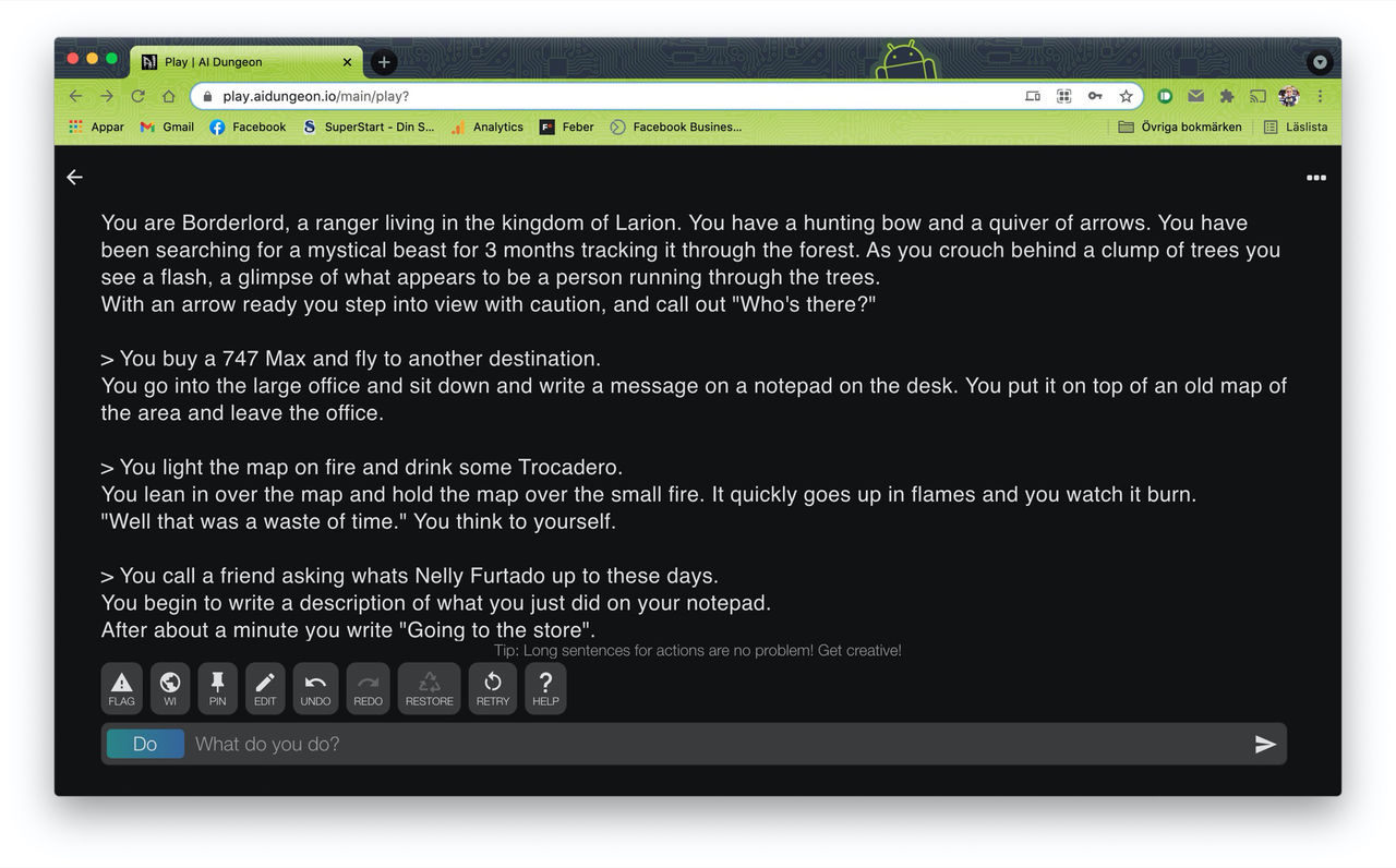 AI-baserat textspel har problem med barnporr