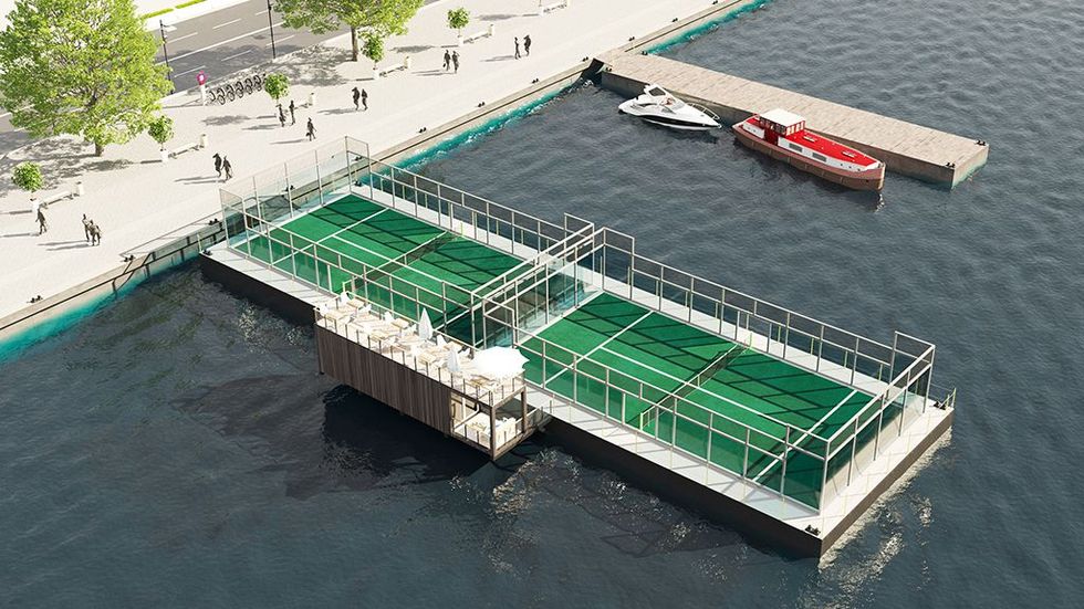 Flytande padelbanor byggs i Stockholm