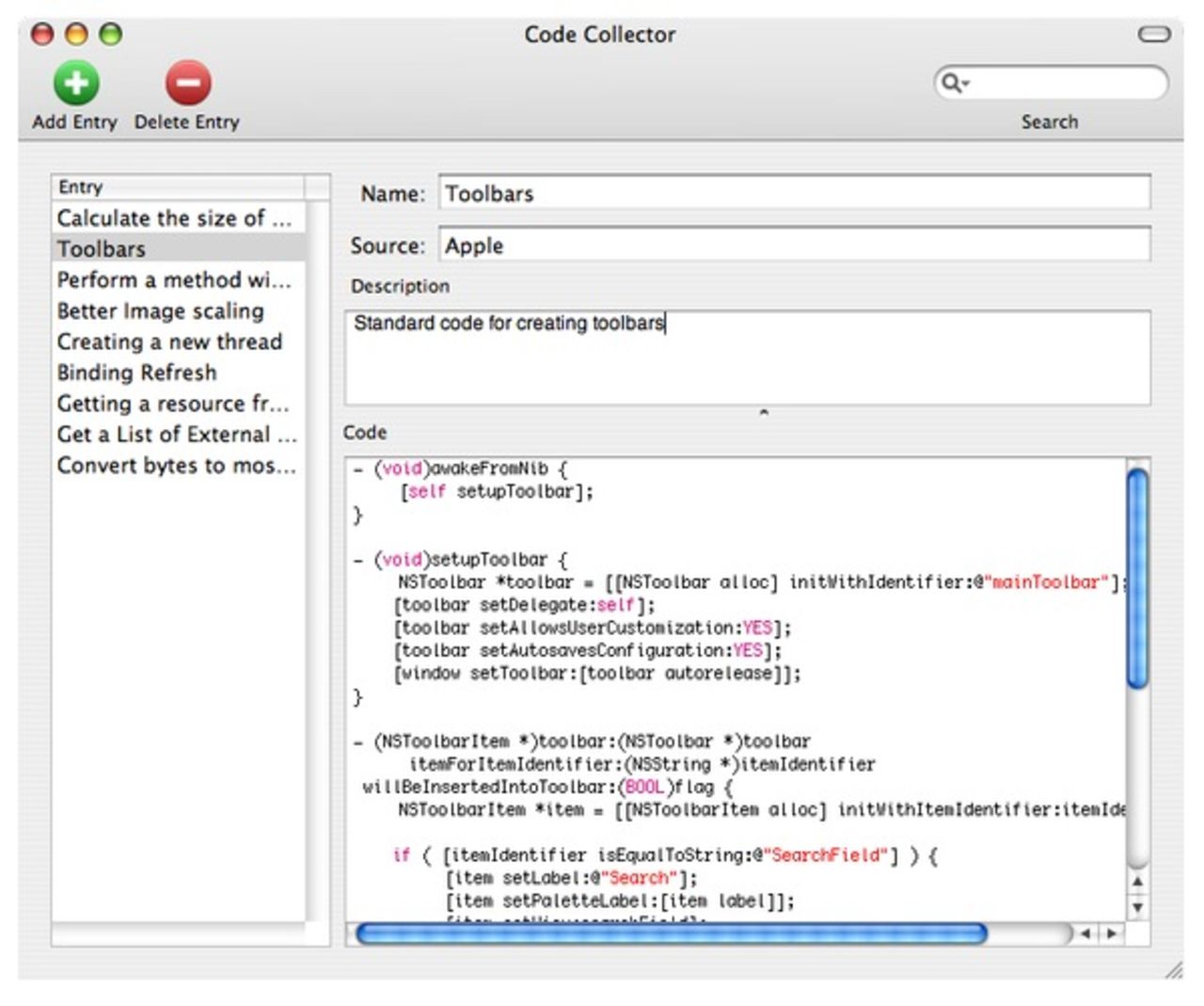 Code Collector hjälper programmeraren