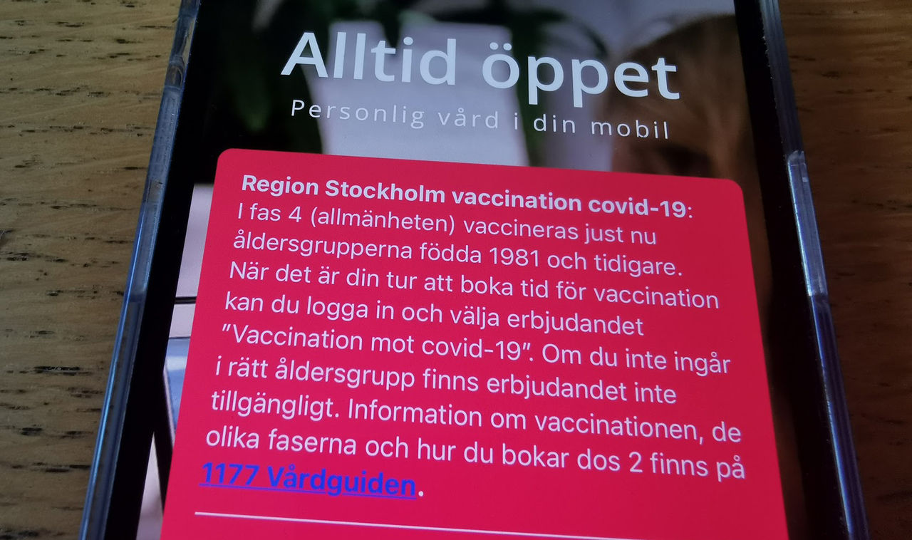 Nu kan alla över 40 år vaccinera sig i Stockholm