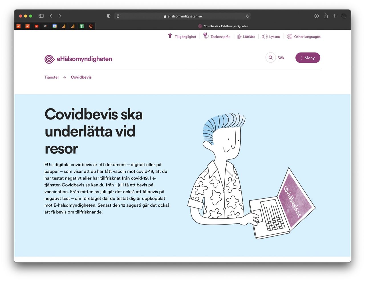 Nu är covidbevis.se öppen