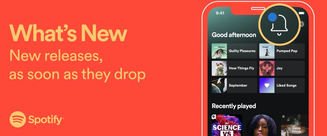 Spotify lanserar en sektion med nysläppta grejer