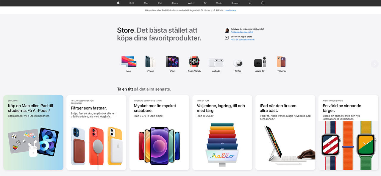 Apple överraskar med ny design på webbutiken
