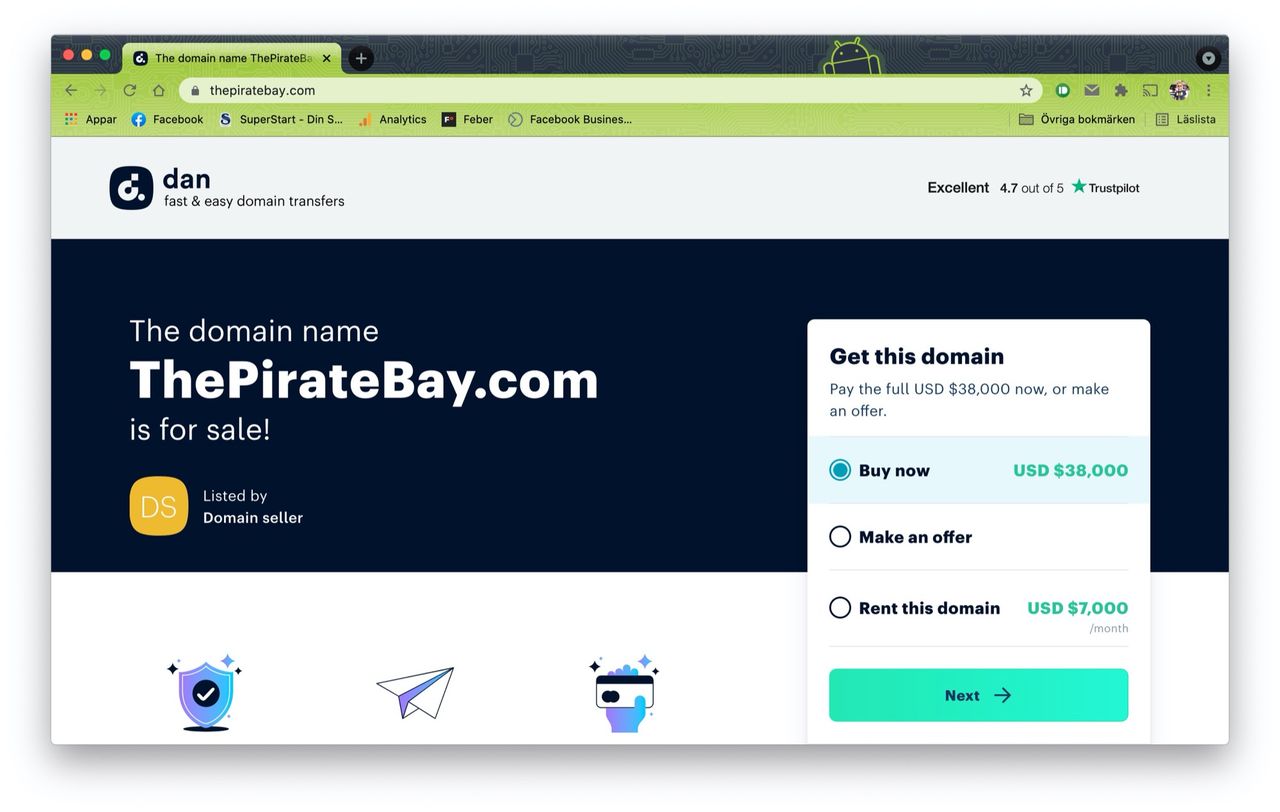 Nu kan du köpa ThePirateBay.com