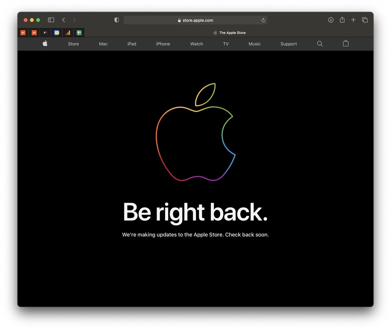Apples affär har stängt fönstret