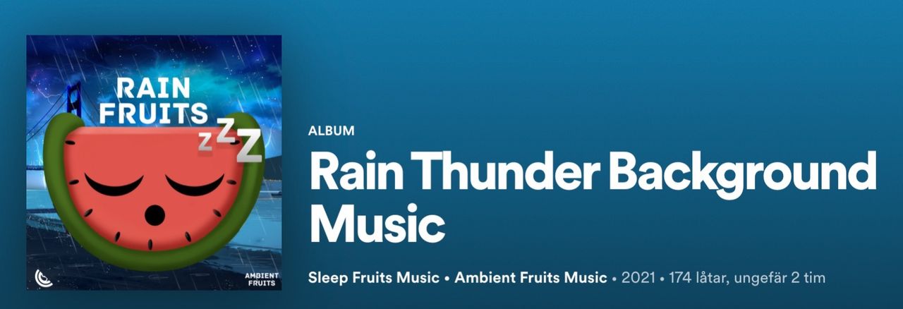 Regnmusik verkar vara väldigt populärt på Spotify
